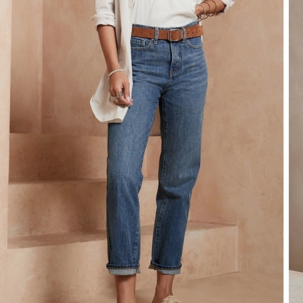 Banana Republic Factory High Rise Straight Denim Jeans‎